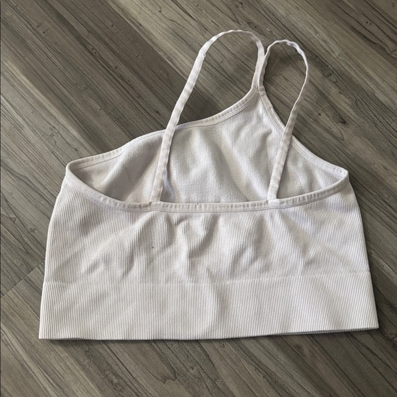 Cream Ribbed Crop Top - Picture 2 of 2